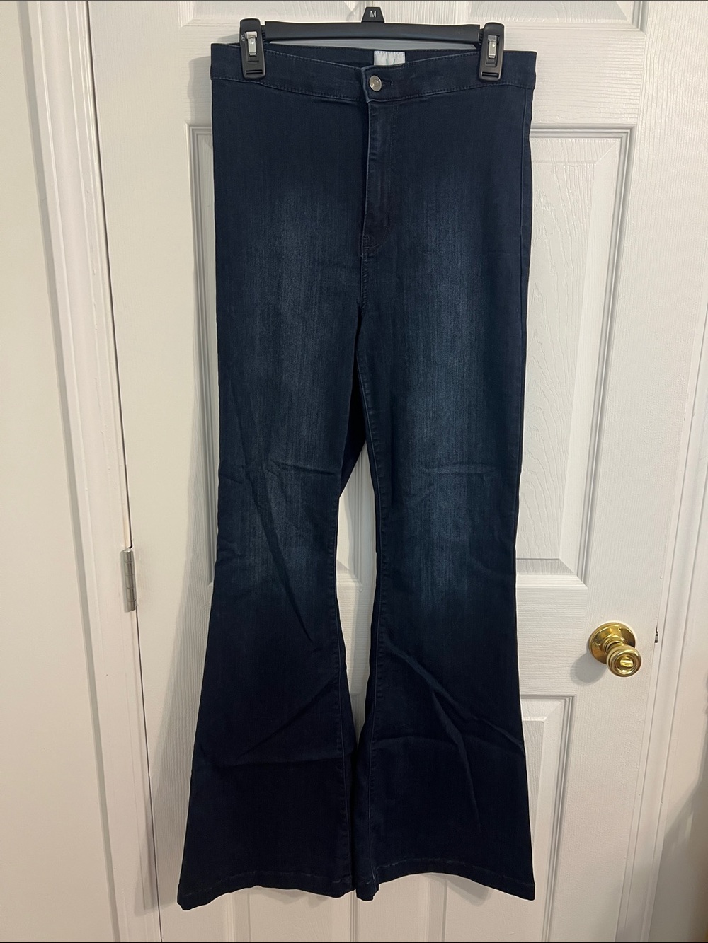 High-Rise Dark Blue Flare Jeans